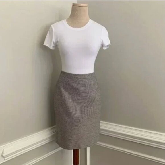 Talbots Blue and Cream Pinstriped Pencil Skirt Size 8P - Picture 3 of 12